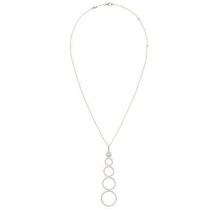 Heavenly Saturn necklace, pink gold and diamonds, large size