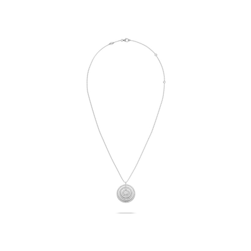 Heavenly Saturn convertible necklace, large size, white gold and diamonds