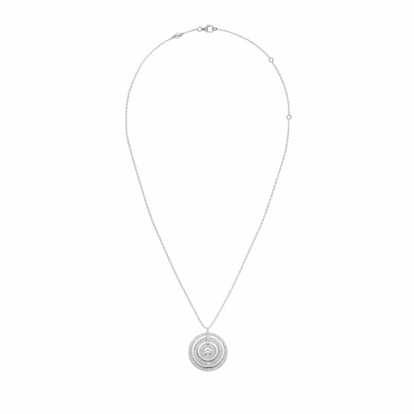 Heavenly Saturn necklace, white gold and diamonds, large size