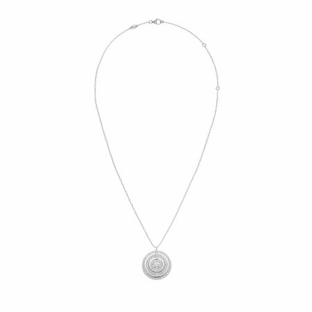 Heavenly Saturn necklace, white gold and diamonds, large size