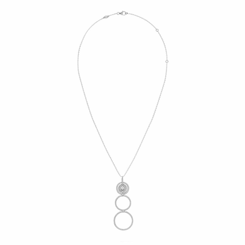 Heavenly Saturn necklace, white gold and diamonds, large size