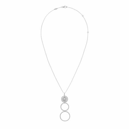 Heavenly Saturn necklace, white gold and diamonds, large size