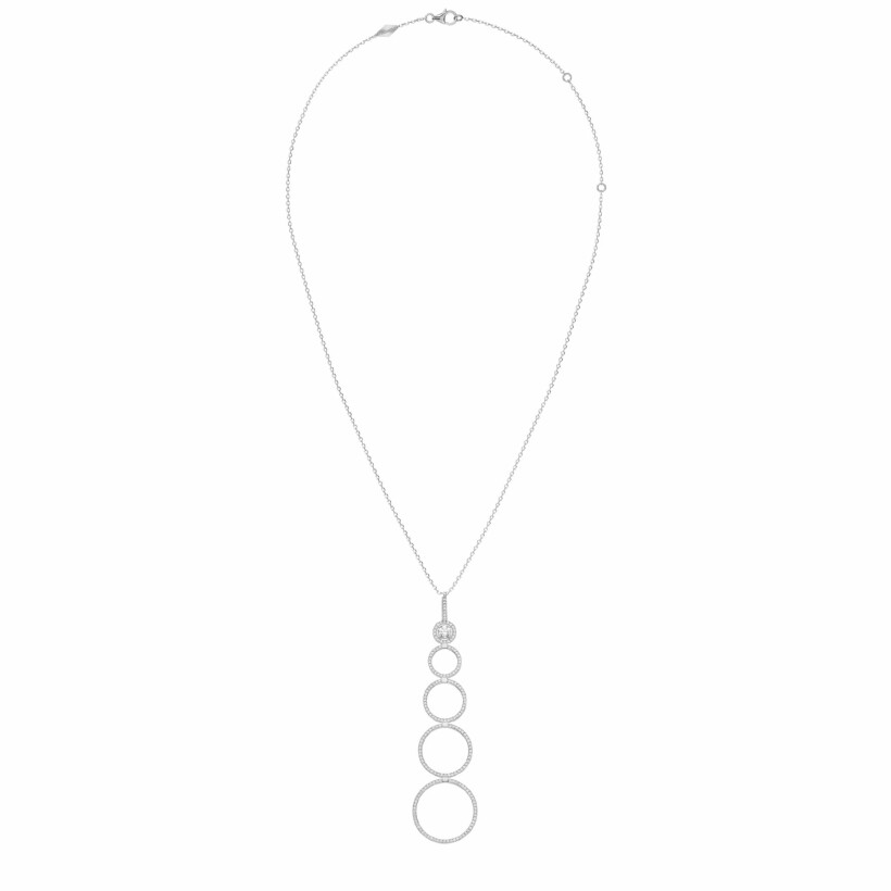 Heavenly Saturn necklace, white gold and diamonds, large size