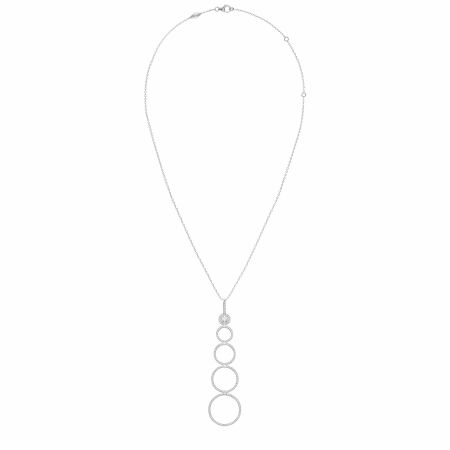 Heavenly Saturn necklace, white gold and diamonds, large size