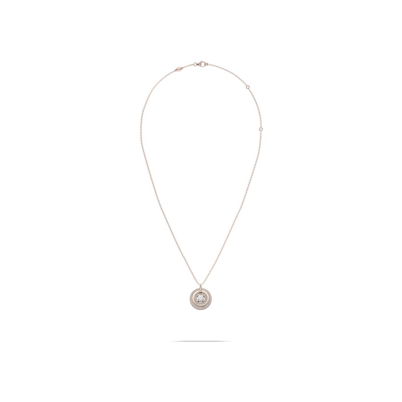Heavenly Saturn convertible necklace, small size, pink gold and diamonds