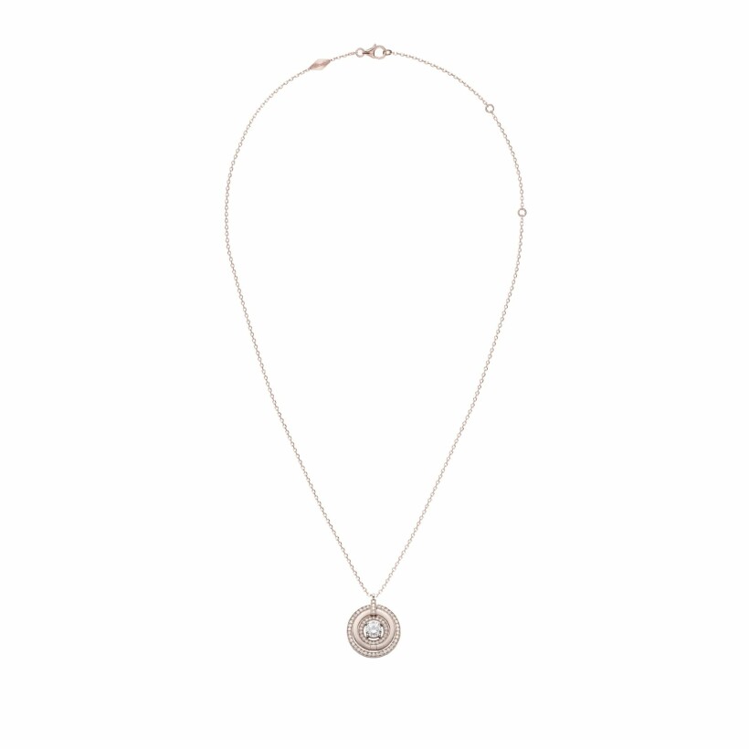 Heavenly Saturn necklace, pink gold and diamonds, small size