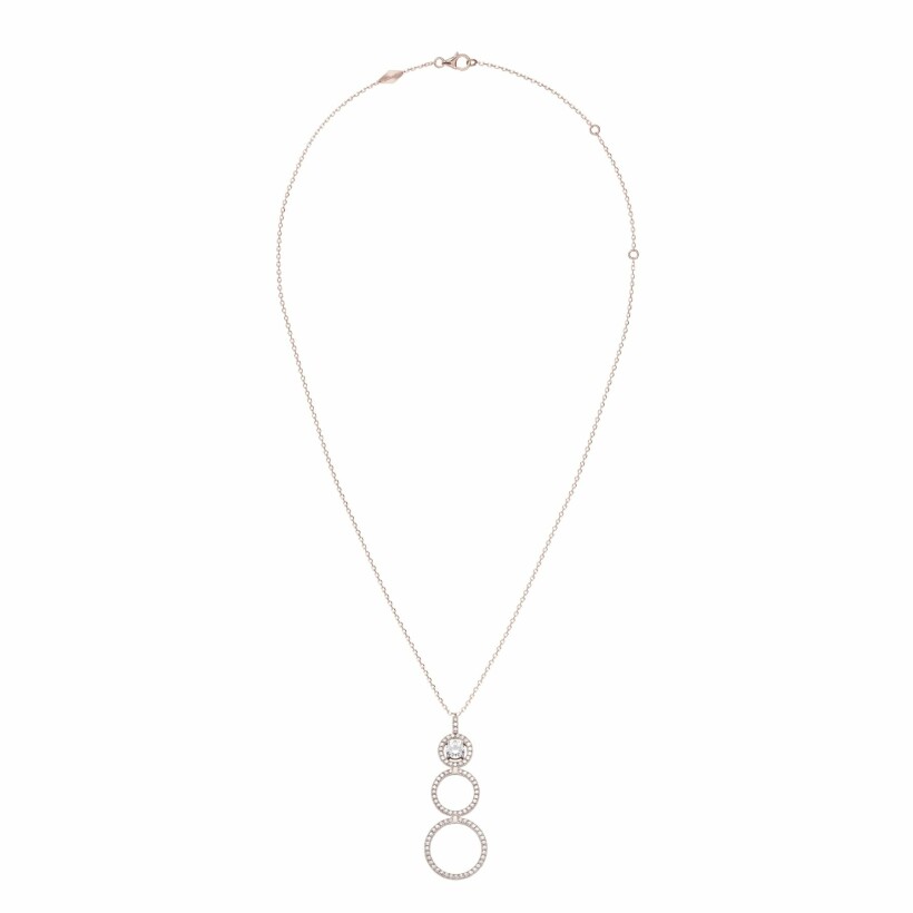 Heavenly Saturn necklace, pink gold and diamonds, small size