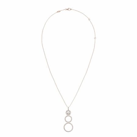 Heavenly Saturn necklace, pink gold and diamonds, small size