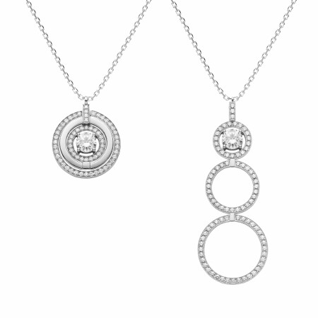 Heavenly Saturn necklace, white gold and diamonds, small size