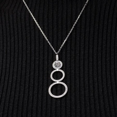 Heavenly Saturn necklace, white gold and diamonds, small size