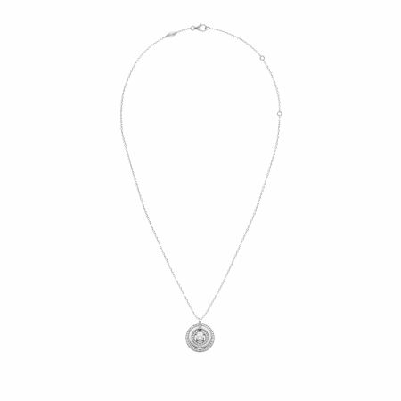 Heavenly Saturn necklace, white gold and diamonds, small size