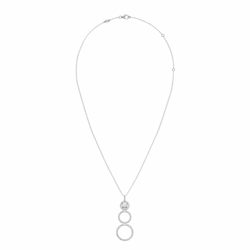 Heavenly Saturn necklace, white gold and diamonds, small size