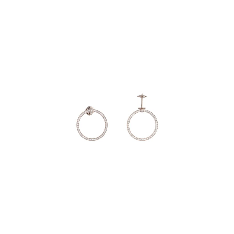 Heavenly Saturn reversible earring, pink gold and diamonds 