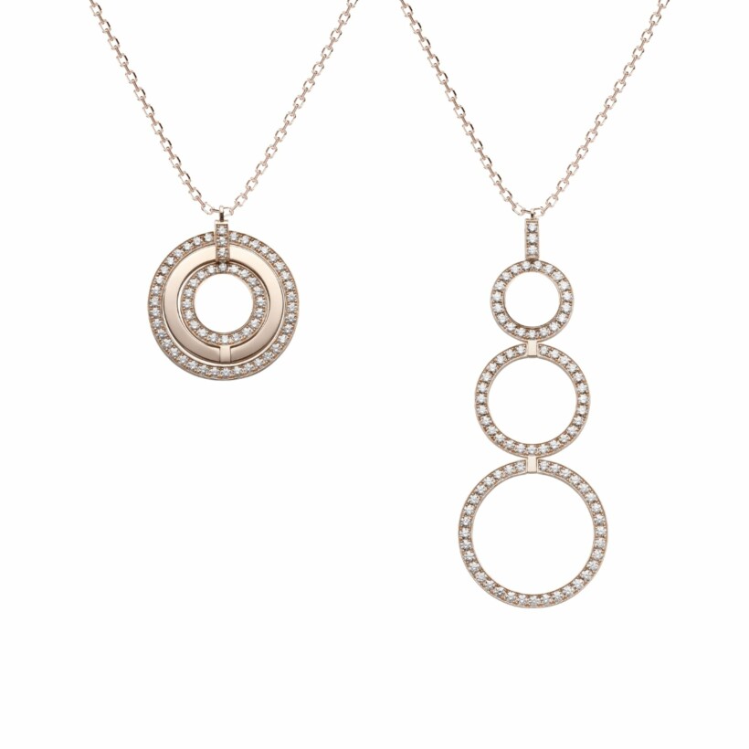 Collier Heavenly Saturn en or rose et diamants, PM