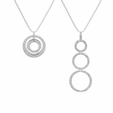 Heavenly Saturn necklace, white gold and diamonds, small size