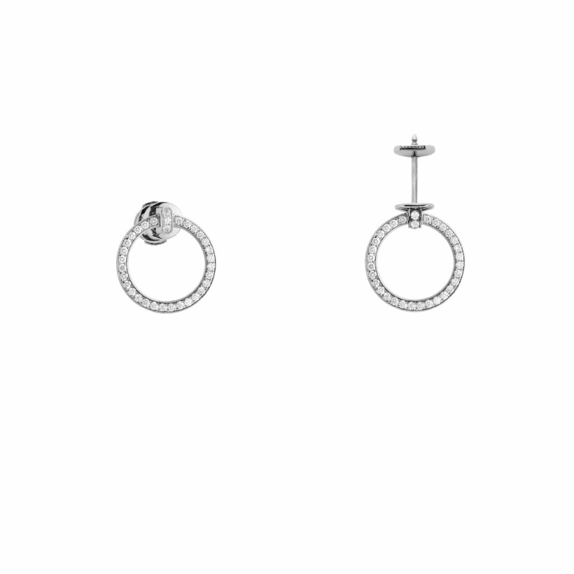 Mono boucle d'oreille Heavenly Saturn en or blanc et diamants, PM