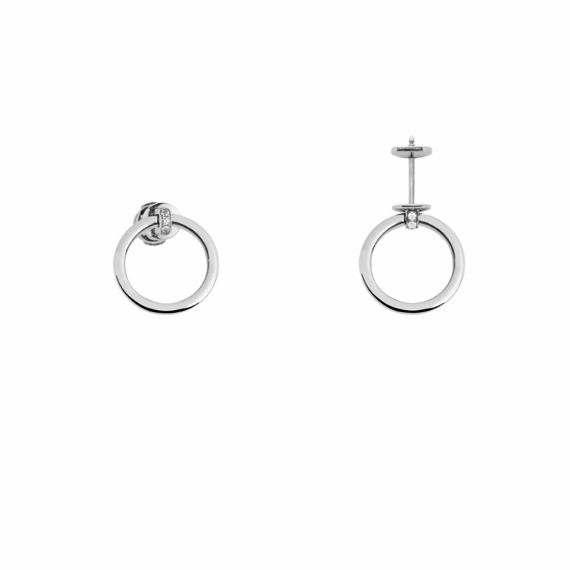 Mono boucle d'oreille Heavenly Saturn en or blanc et diamants, PM