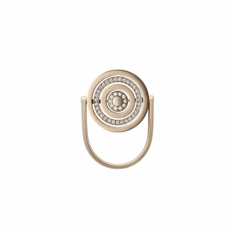 Bague Heavenly Saturn en or rose, email et diamants, PM