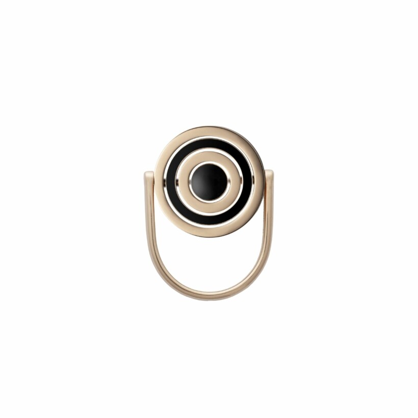 Bague Heavenly Saturn en or rose, email et diamants, PM