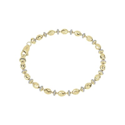 Bracelet Desmos Station en argent et argent doré, 17 cm