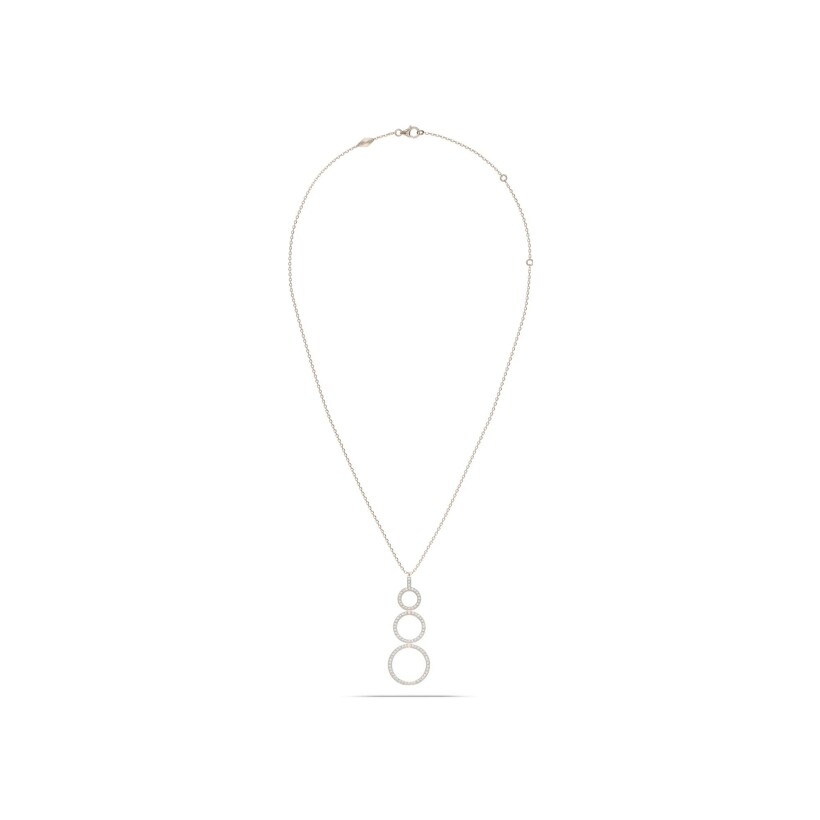 Heavenly Saturn convertible XL necklace, pink gold and diamonds