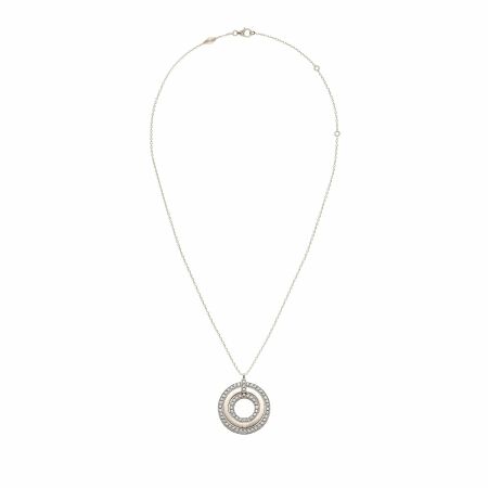 Heavenly Saturn necklace, pink gold and diamonds, XL size