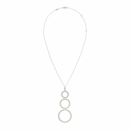 Heavenly Saturn necklace, pink gold and diamonds, XL size