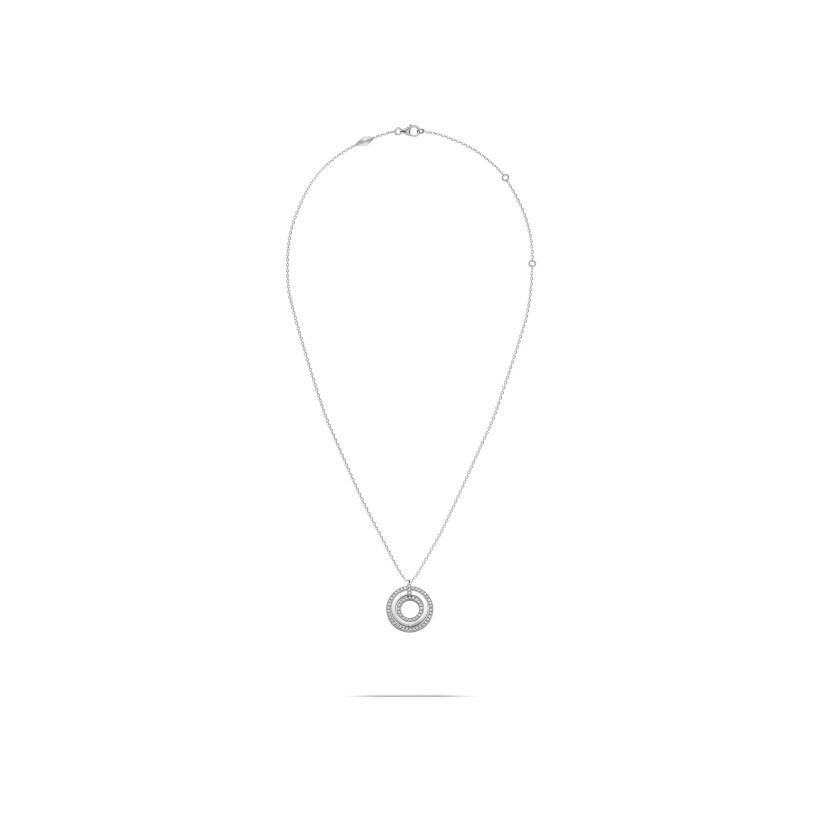 Heavenly Saturn convertible XL necklace, white gold and diamonds