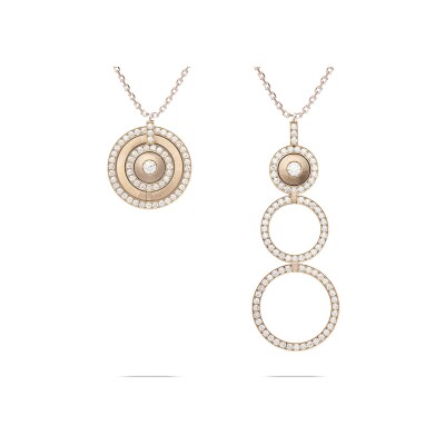 Collier Heavenly Saturn en or rose et diamants, XXL