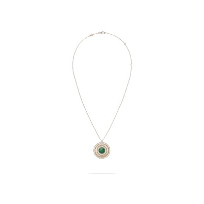 Collier Heavenly Saturn en or rose, diamants et malachite, XXL