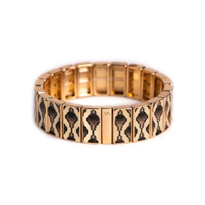 Bracelet Simone à Bordeaux Savane Marron en métal doré émaillé