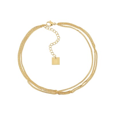 Chaîne de cheville Zag Claudine en acier doré