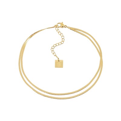 Chaîne de cheville Zag Rosine en acier doré