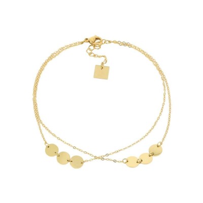 Chaîne de cheville Zag Planet en acier doré