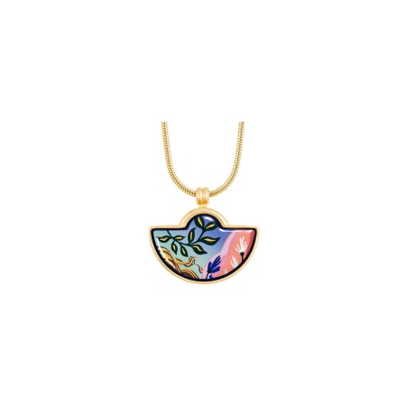 Pendentif FREYWILLE Hommage à Sandro Botticelli Petite Demi Lune en plaqué or jaune et email