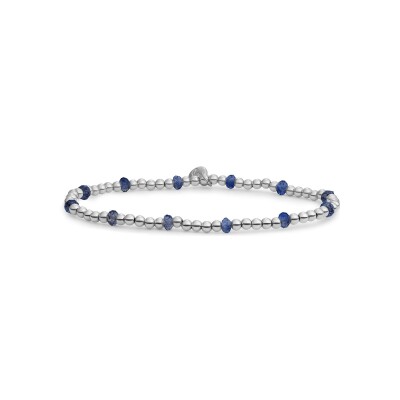 Bracelet Sparkling ROUNDEL en argent plaqué rhodium et sodalite