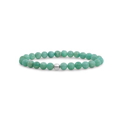 Bracelet Sparkling SATURN LARGE en argent rhodié et amazonite