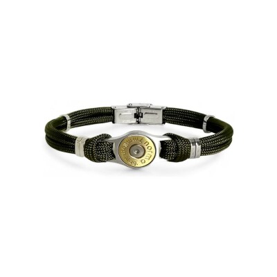 Bracelet Elden Paris en acier douille et cordon army