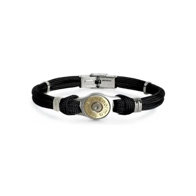 Bracelet Elden Paris en acier douille et cordon carbon