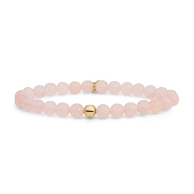 Bracelet Sparkling SATURN LARGE en argent plaqué or jaune et quartz rose