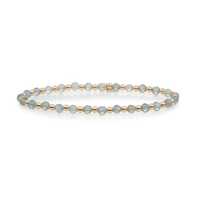 Bracelet Sparkling INTERSTELLAR en argent plaqué or jaune et labradorite