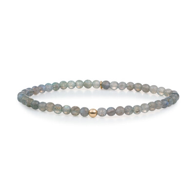 Bracelet Sparkling SATURN SMALL en argent plaqué or jaune et labradorite