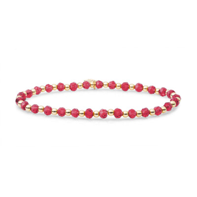 Bracelet Sparkling INTERSTELLAR en argent plaqué or jaune et quartz rose fushia