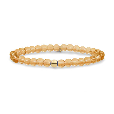 Bracelet Sparkling SATURN LARGE en argent plaqué or jaune et citrine