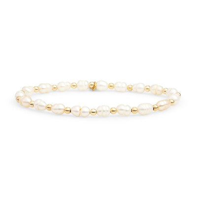 Bracelet Sparkling INTERSTELLAR en argent plaqué or jaune et nacre