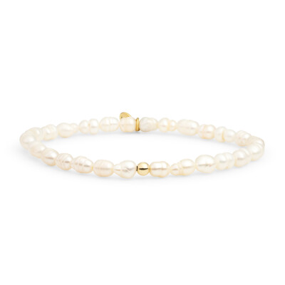 Bracelet Sparkling SATURN SMALL en argent plaqué or jaune et nacre