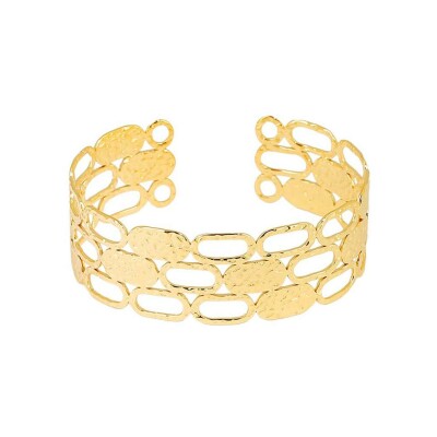 Bracelet jonc Zag Cameleo en acier doré