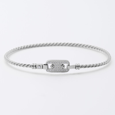 Bracelet ZAG en acier et oxydes de zirconium