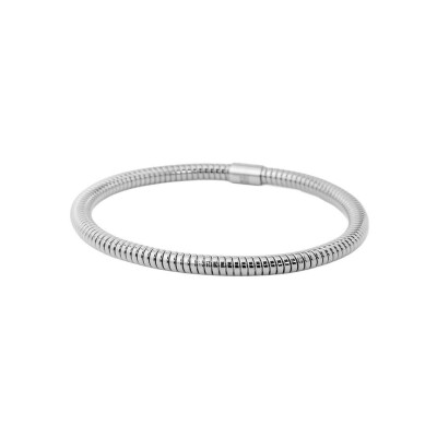 Bracelet jonc Zag Opale en acier