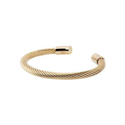 Bracelet jonc Zag Maëlle en acier doré